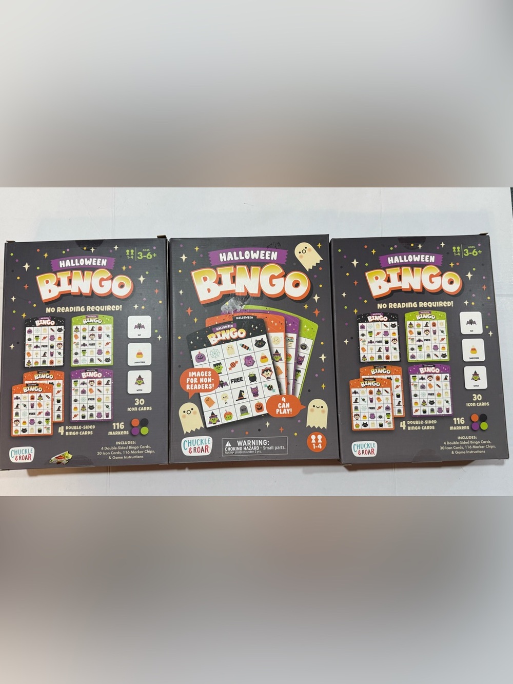 3 Chuckle & Roar Halloween Bingo Game new in box